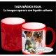 TAZA MÁGICA ROJA DE CERÁMICA PERSONALIZADA