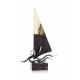 ESCULTURA TROFEO DE VELA DE LATÓN. 3 TAM.