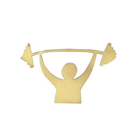 ALEGORÍA DE CULTURISMO Y PESAS DE LATÓN