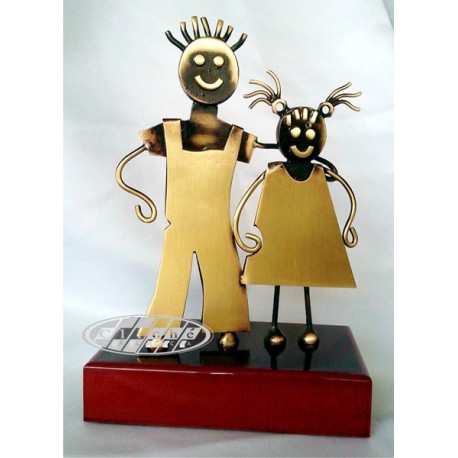 ESCULTURA TROFEO DE PROFESOR DE LATÓN. 3 TAM.