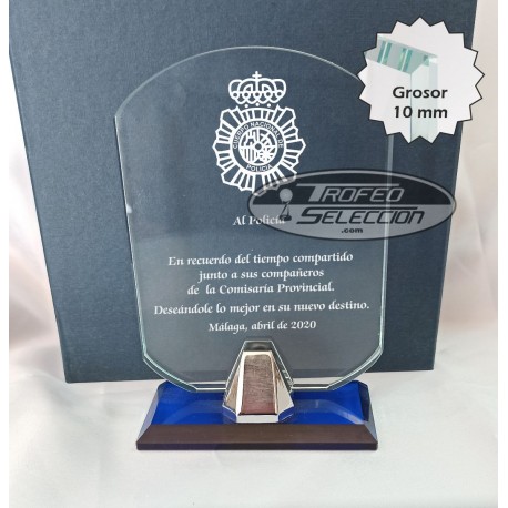 CRISTAL GRABADO A LÁSER. 3 TAMAÑOS.