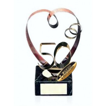 ESCULTURA TROFEO DE ANIVERSARIOS DE LATÓN. 3 TAMAÑOS